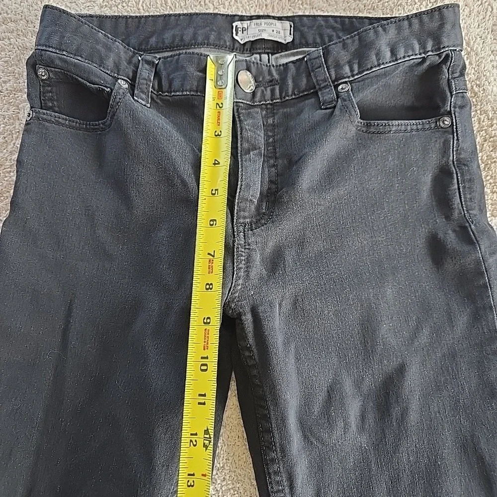Free People Women's Distressed Skinny Ankle Jean Black Size‎ 28 Festival Grunge